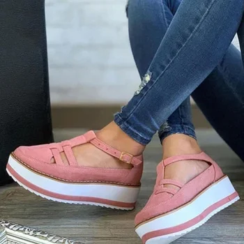 MCCKLE Noi Femei Sandale de Curea Cataramă Turma Pantofi de Vara încăltăminte într-Femme Plat Platforma Sandalias Plus Dimensiune Pantofi 2020 Moda
