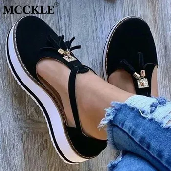 MCCKLE Noi Femei Sandale de Curea Cataramă Turma Pantofi de Vara încăltăminte într-Femme Plat Platforma Sandalias Plus Dimensiune Pantofi 2020 Moda