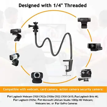 Camera Bracket cu Enhanced Birou ghiare de Prindere Flexibil Gooseneck Suport pentru Webcam Brio 4K C925e C922x C922 C930e C930 C920 C615