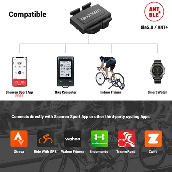 SHANREN ANT+ BLE Bluetooth Wireless Dual rezistent la apa powermeter calculator de biciclete de viteză senzor de cadență metru de putere rutier biciclete mtb