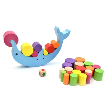 Copil De Învățare Timpurie Jucărie De Lemn Delfin Echilibrare Jucarii Educative Blocuri Copiii Montessori Copiii De Echilibrare Joc Jucărie Cadou