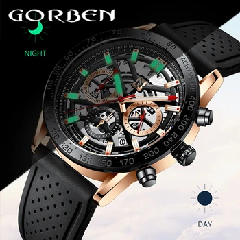 Gorben 2020 Moda Sport Cuarț Ceas Barbati Ceasuri de Lux din Piele de Afaceri Impermeabil Ceasuri Relogio Masculino QW019