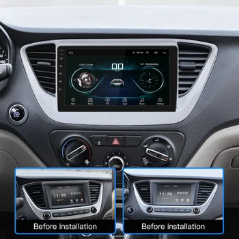 Auto 2din Radio Android 8.1 Player Multimedia, Navigare GPS Player 9 inch Pentru Hyundai solaris verna accent 2016 2017 autoradio