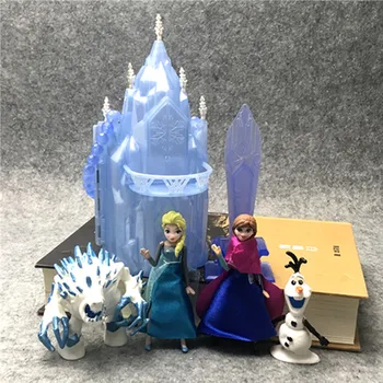 Disney Frozen Jucării Noi 6 buc/Lot 6-16cm PVC Anna Printesa Elsa, Olaf, Sven, Kristoff Si Castelul de Gheata Tronului din Palatul figurina Papusa