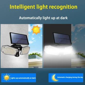 LED Lumină Solară în aer liber Solare Lampă cu Senzor de Mișcare Solare Lampă de Perete rezistent la apa IP65 Lampă de Stradă pentru Decor Gradina