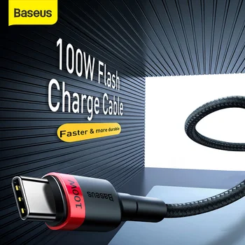 Baseus 100W Tip C USB cablu de Încărcare Rapidă pentru Laptop-uri pentru Telefonul Mobil Sârmă Cablu USB Transmisie de Date rapid de Încărcare Cablu cablu