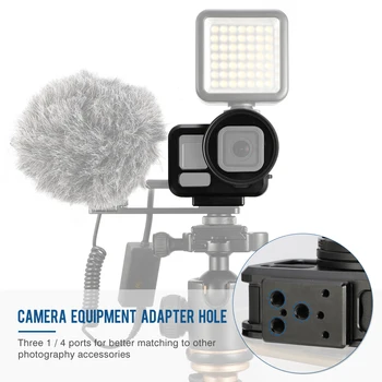 Din Aliaj de Aluminiu negru carcasa de Protectie pentru GoPro Hero 8 Metal Cușcă Rama + Lentile cu Filtru UV pentru Camera Accesorii D40