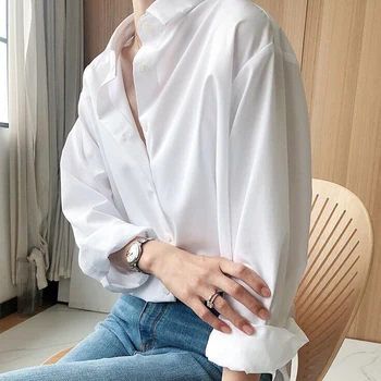 2020-Coreean Doamnelor Casual Alb Bluza Haine De Lucru Full Sleeve Button Up Shirt Femme Bluza Eleganta De Toamna Femei Topuri Si Bluze