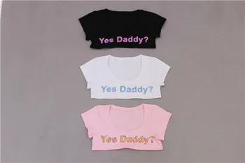 Noi 2020 femei sex centura Da Tati Litera T-shirt scurt vesta lenjerie Sexy Da Tati homosexuali fetish fată Drăguță Plaja vesta fierbinte