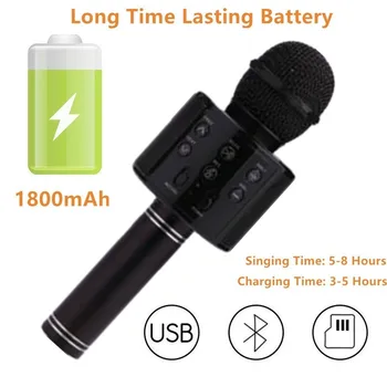 FGHGF mikrofon WS858 Bluetooth Wireless Condensator de Magie, Karaoke Microfon Telefon Mobil Player MIC Difuzor Înregistra Muzică