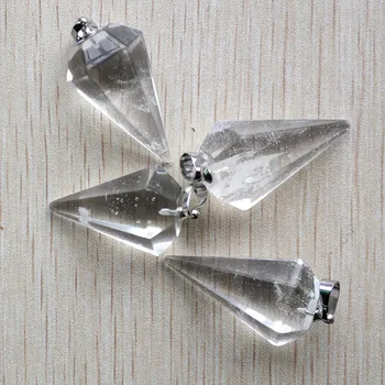 En-gros de 4 buc/lot 2019 noua moda cristal Natural Formă de piramidă Pandantive 18x36mm Pentru Colier bijuterii de luare gratuit
