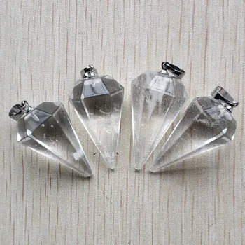 En-gros de 4 buc/lot 2019 noua moda cristal Natural Formă de piramidă Pandantive 18x36mm Pentru Colier bijuterii de luare gratuit