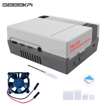 GeeekPi NES4Pi Stil SEN Caz Kit ABS Funcțional de Răcire Ventilator Radiatoare Șurubelnițe Numai pentru Raspberry Pi 4 B sau 3B+ / 3B