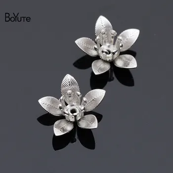 BoYuTe (100 Piese/Lot) 8*6MM Metal Alamă Două-strat de Flori Materiale Handmade, Diy Accesorii Bijuterii