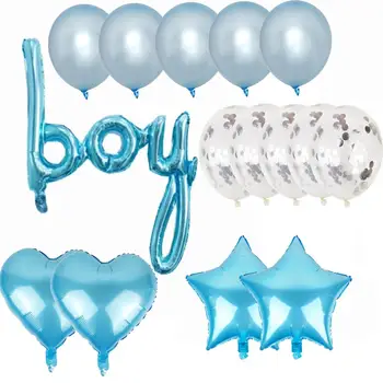 15buc Conexiune Fată Băiat Baloane Numărul unu Balon 1 Ziua decor Petrecere Copil de dus Aer Ballon Gen dezvăluie Decor