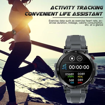 LIGE Nou ecran Complet tactil inteligent ceas Bărbați femei IP68 rezistent la apa de sport Multifunctional Fitness ceas memento apel smartwatch