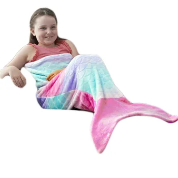 Sac De Dormit Pătura Colorat Mermaid Pește Rechin Coada Pături Pentru Childern Fete Baieti Super Moale Toate Anotimpurile Cadouri De Craciun