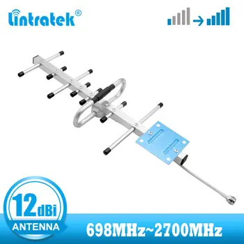 Lintratek 12dBi 2g 3g 4g antena Yagi 694~2700MHz antenă de exterior pentru 700 800 celulară gsm amplificator 2100 LTE semnal de rapel