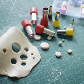 40-Piesă De Formă Rotundă Lut Cutter Indentare Forma De Cerc Freze Matriță Ceramică Dotting Tools