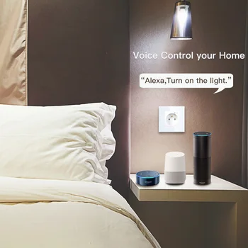 WiFi Inteligent Perete 16A Priza Panou de Sticlă franceză de Viață Inteligentă/Tuya de Control de la Distanță,Funcționează cu Amazon Echo Alexa de Start Google