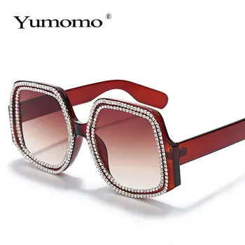 2020 Moda Stras Supradimensionate Un Obiectiv Stras ochelari de Soare Barbati Femei Retro Cristal Modele Geometrice Ochelari de Soare UV400