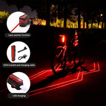 Biciclete Lumina USB Reîncărcabilă Coada de Lumină LED-uri Impermeabil Multifunctional Mountain Bike Lumina de Avertizare Echipament de Biciclete de Vânzare Fierbinte