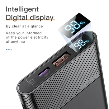 KUULAA Powerbank 10000mah Banca de Putere de Tip C, încărcare Rapidă Încărcător Portabil PD Bateria Poverbank Pentru Xiaomi Samsung poco x3