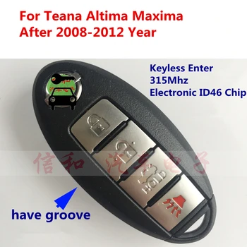 Masina noua Keyless Go Smart Card de acces fără cheie de la Distanță Cheie 4 Butoane 315Mhz cu Cip ID46 pentru Nissan Altima, Maxima Sentra 2008-2012 An