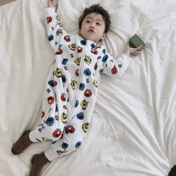 Iarna Noi Băieții Ad Fete Flanel dintr-O bucata Pijama Salopetă 2020 Nouă Copii Print Cald Salopeta Copilul Sleepwear Salopetă pentru Copii 2-7Y