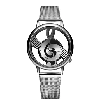 Moda hollow muzica watch femei ceasuri de lux din oțel inoxidabil ceasuri femei ceas femei saat relogio feminino reloj mujer