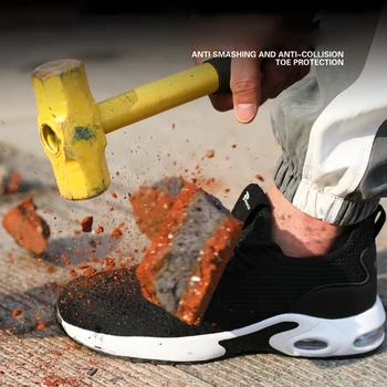 De sex masculin protectia muncii Bocanci Steel Toe Pantofi de Lucru de Siguranță Pantofi Bărbați Anti-puncție Cizme de Lucru Bărbați Respirabil pentru Bărbați Cizme de Siguranță Adidași