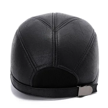 Noua Moda de Înaltă Calitate de Toamna Iarna pentru Bărbați Faux din Piele Hat Capac Casual Moto Snapback Hat Baseball pentru Bărbați Capac en-Gros
