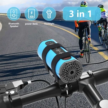 3 ÎN 1 Difuzor Bluetooth rezistent la apa Biciclete Difuzor Wireless 6000mAh Power Bank Biciclete Lumina LED Frontlight Biciclete Difuzor
