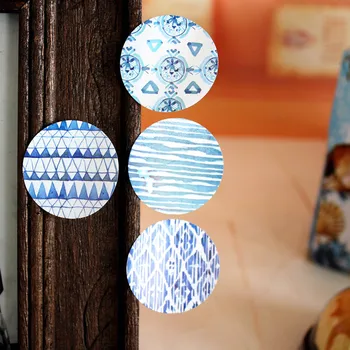 360pcs Budinca de sticla decor Cadou Eticheta Sigiliu Autocolant Pentru Panificatie Cookie Pungă de Bomboane de Ciocolată Cutie Ambarcațiuni cerc Albastru