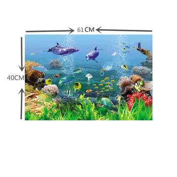 122cm Lungime PVC Fundal Acvariu Poster Rezervor de Pește Ocean Decorative de Perete Imagine de Fundal de Decor Acvariu ma15