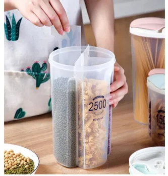 Creative Rezervor de Stocare din Plastic Transparent Compartiment Sigilat Rezervor de Alimentare Pot Bucătărie Umiditate-dovada Depozitare a Cerealelor Rezervor de 1.5-2.5 L
