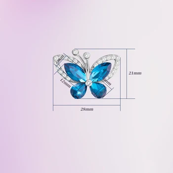 5pcs/lot Fluture Bijuterii Diy Accesorii Flatback Snap Butonul pentru Îmbrăcăminte Decorative de Metal Stras Butonul pentru Nunta