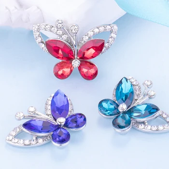 5pcs/lot Fluture Bijuterii Diy Accesorii Flatback Snap Butonul pentru Îmbrăcăminte Decorative de Metal Stras Butonul pentru Nunta