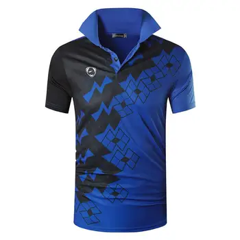 Jeansian Sport de Bărbați Tricou Tricouri Polo POLOS Poloshirts de Golf, de Tenis, de Badminton Dry Fit Maneca Scurta LSL224 Blue2