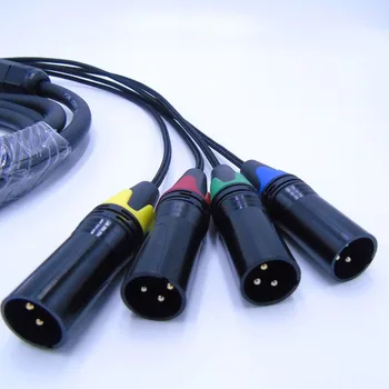 De înaltă calitate 4 Canal 3 Pin XLR Șarpe Cablu de sex Masculin la Feminin Extensie Cablu Audio M/F