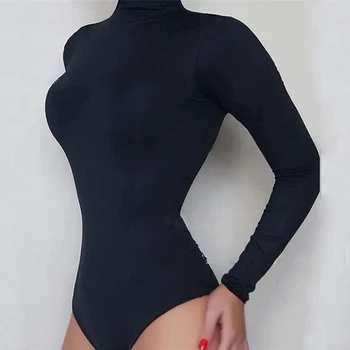 2021 Toamna Iarna Din Bumbac Cu Maneci Lungi Femei Sexy Body Feminin Mock Neck Haine Groase Slim Fit Fashion Corp Solid Costum