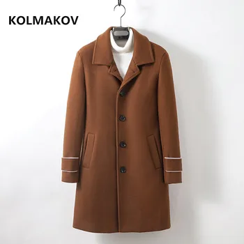2019 Toamna iarna Clasic haina Lunga stil de moda pentru Bărbați Casual Trenci ofițeresc de sex Masculin de Înaltă calitate din Lana palton bărbați Jachete M-3XL
