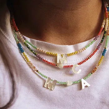 Shell scrisoare colier 2mm cristal 2020 noile bijuterii femei scurte de tip boutique de accesorii margele farmec cadou de Crăciun de moda sălbatic