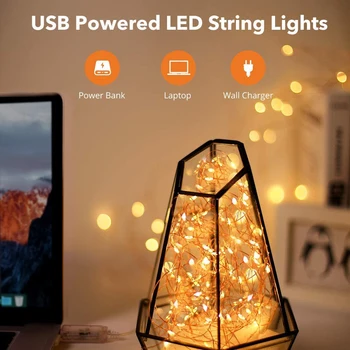USB LED Lumina Șir 10M 5M 2M DIY LED-uri Impermeabil Zână Șir de Lumini cu Control de la Distanță pentru Petreceri de Craciun Garden Home Deco