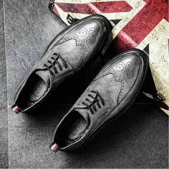 Sosire New Retro Bullock Design de Oameni de Afaceri Clasic Formale Pantofi cu varful Ascutit din piele pantofi Barbati Oxford Pantofi Rochie 669