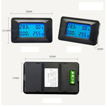 4 în 1 DC Digital LCD Metru de Tensiune de Curent Tester 8-100V 0~50A/100A Putere Panoul Monitor auto cu Ecartament 100A șunt