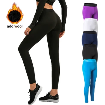 15% Spandex Adauga Lână de Fitness Legging Solid Repede Funcționare Uscată Dresuri Cald Pantaloni de Antrenament Pantaloni SPORT Pantaloni de Yoga pentru Femei