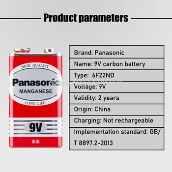 20BUC Original Panasonic Greencell PP3 6F22 6LR61 MN1604 9V Block Grele Baterie