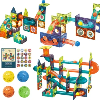 Copii Magnetic Foaie De Blocuri Glisați Mingea Blocuri Magnetice Model & Building Jucarie Pista De Asamblare Designer De Jucării Pentru Băieți Și Fete Cadou