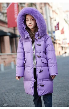 Copiii lung jos jacheta de iarna noi, de înaltă calitate îngroșa jos haine de fată de moda de îmbrăcăminte exterioară topuri adolescente hanorac 6-14Y ws1882